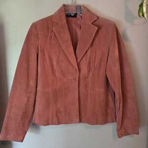 Relativity Coral Pink Suede Blazer Jacket, Small-med Fit